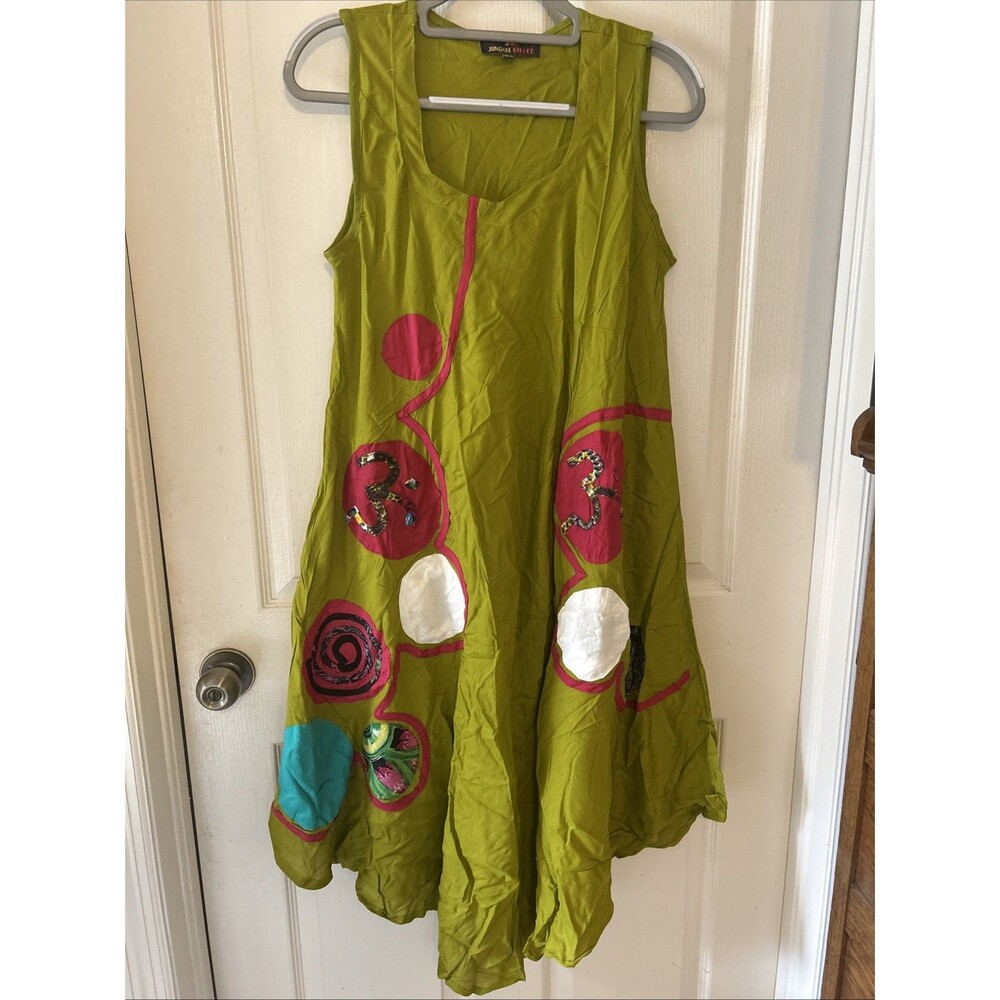 Junglee Billee Applique Hippie Boutique Dress NWT Free Size B10